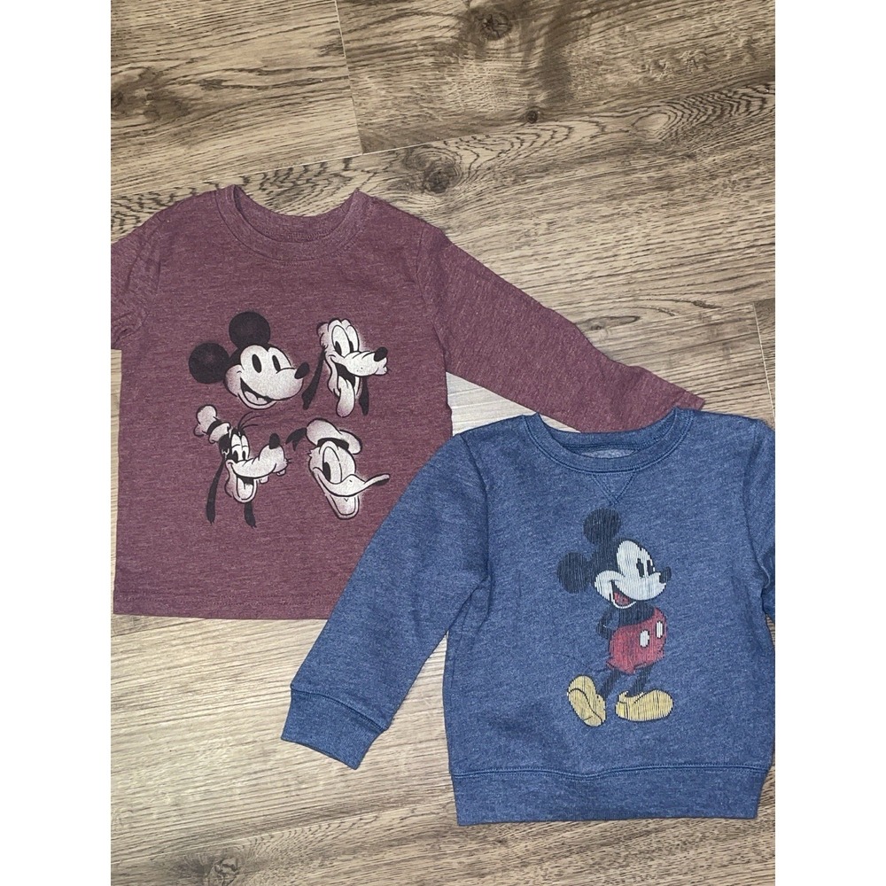 2 Disney 18 Months Mickey Mouse Sweatshirt & Shirt  Jumping Beans